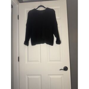 All Row Long Sleeve Knit Pullover Sweater Black Small